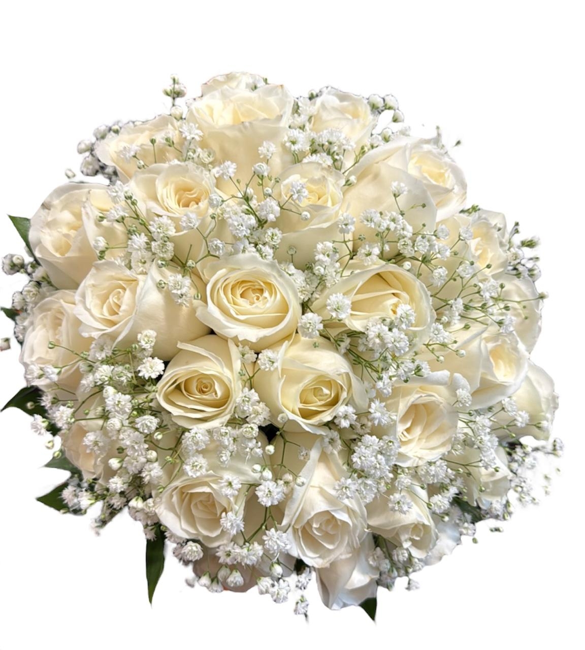 Buquê de Noiva Amor Eterno de Rosas Brancas - Pequeno