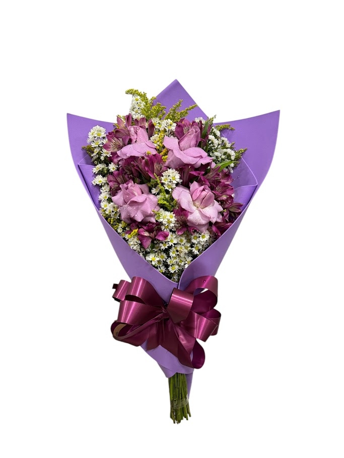 Braçadinha 4 Rosas Lilas (Mine Buquê)