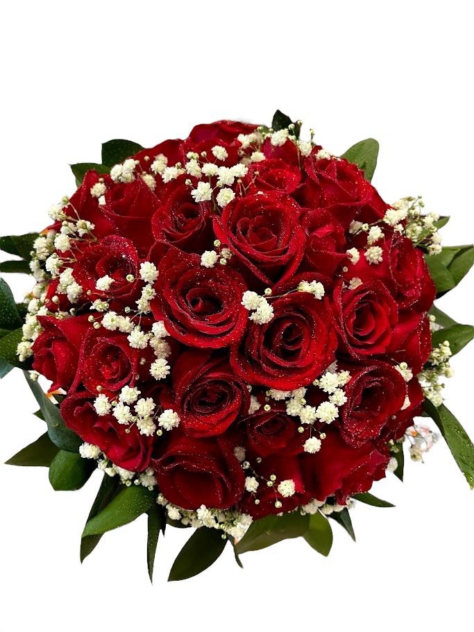 Buquê de Noiva Amor Eterno de Rosas Vermelhas - Pequeno