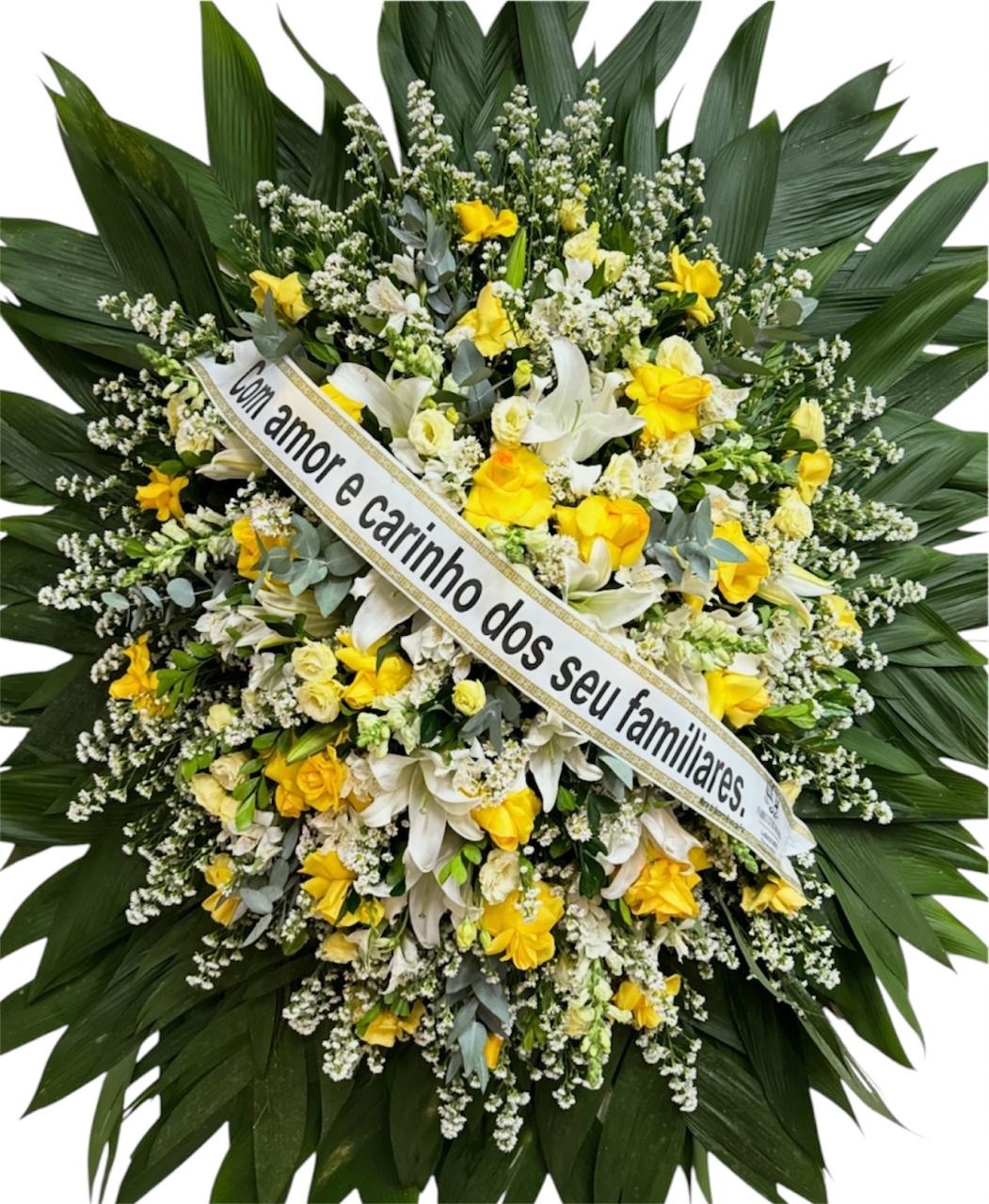 Coroa de Flores - Flores Nobres - Super Luxo - Tons Amarelos