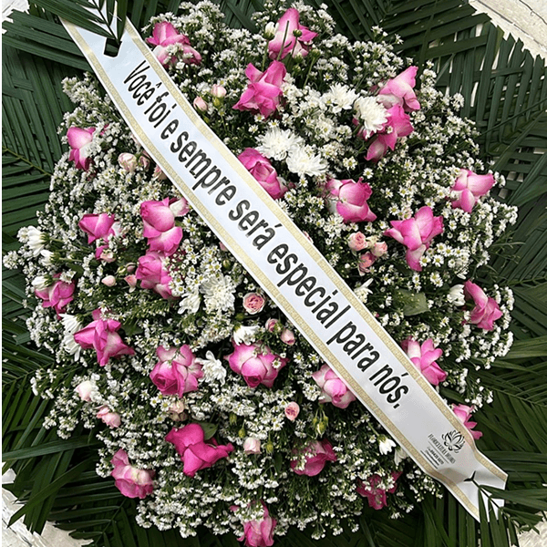 Coroa de flores Classica - Tons Pink